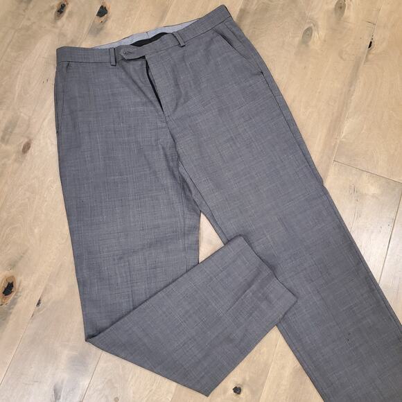 VTG Chaps Ralph Lauren Wool Blend Trousers Flat Mens 34x32 Medium Gray - Picture 1 of 5